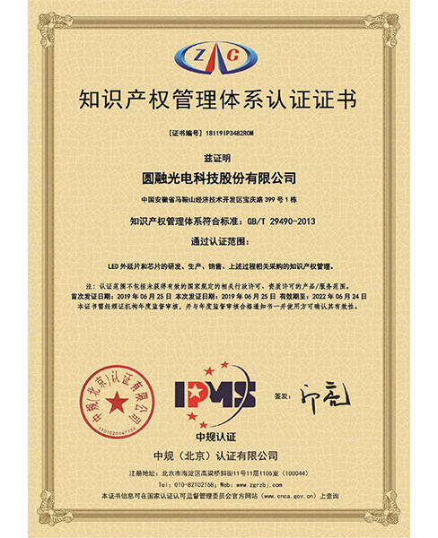湛江知识产权管理体系认证证书